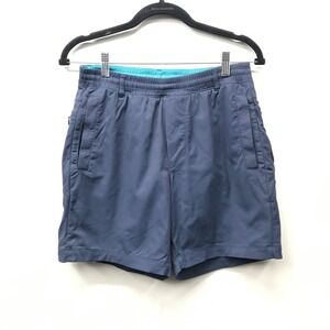 Birddogs Shorts Mens M Blue Teal Drawstring Activewear Swim Trunks Inseam 6"